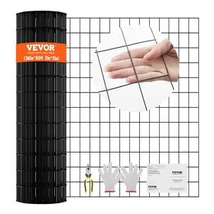 VEVOR Hardware Cloth, TikTokShopBlackFriday, 36'' x 50' Galvanized Wire Mesh Roll, 16 Gauge Chicken Wire Fence Roll, Vinyl Coating Metal Wire Mesh for Chicken Coop Barrier, Rabbit Snake Fences, Poultry Enclosures
