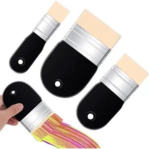 3 count Flat Paddle  Brush Set,Large Wide Art  Brush, Nylon  Paints Brushes with Short Birch Handle for Oil, Watercolor, Varnishes, Painter, Artist and Watercolor(1/2/3 Inch)