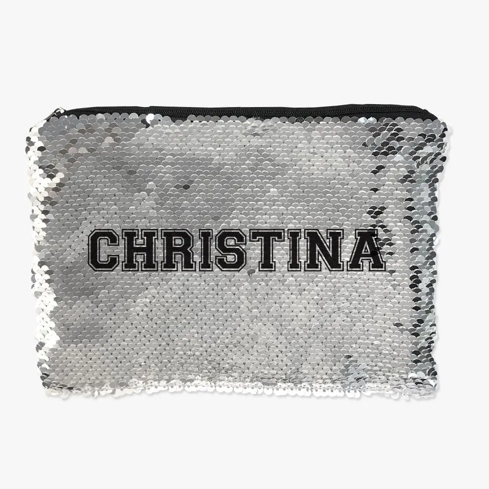 Personalized Name Flip Sequin Makeup, Cosmetics Pouch Bag