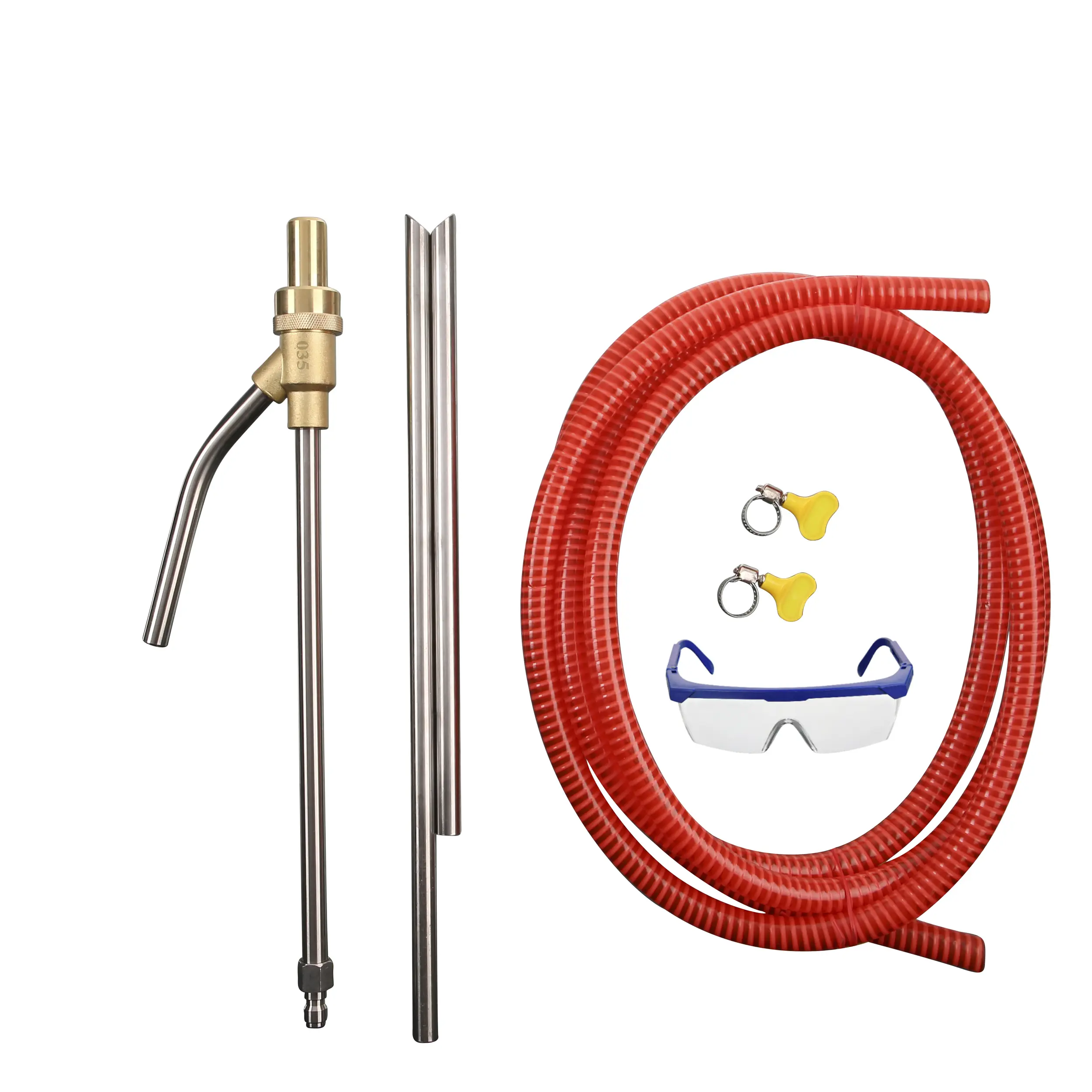 5000 PSI Wet Sandblaster Attachment for High-Pressure Washer, 1/4 in Quick Connect Pressure Washer Wand, 10’ Hose, Rust/Graffiti Removal Tool, Goggles for Silica Sand Abrasive Cleaning, Car Wash Accessory [DealsForYouDays], Power Washer Lance