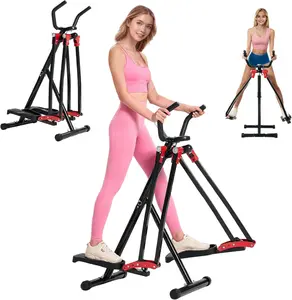 AMLANG Air Walker Exercise Machine, Space Walker Elliptical Trainer with LCD Display, Adjustable Resistance for Home Use, Foldable Elliptical Whole Body Workout Equipment