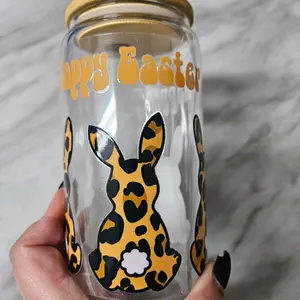 Easter themed glass cup