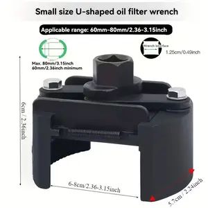 Adjustable Oil Filter Wrench Universal Oil Filter Removal Tool 1/2'' Drive Cap Style New Update Oil Filter Tool Perfect Fits Small Medium-sized Spin-on Oil Filters (60mm-80mm)