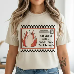 Retro Treaty Oak Postage Crew Tshirt Sweatshirt, Graphic Tee, Cowgirl Western Outfits Womens Clothing, Send You A Postcard Gift For Her