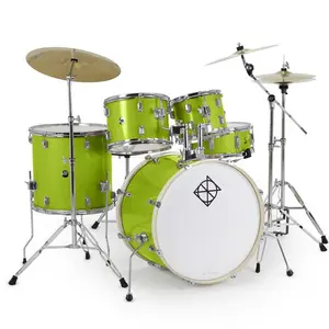 Dixon Spark 5pc Drum Set Key Lime Sparkle Complete Outfit
