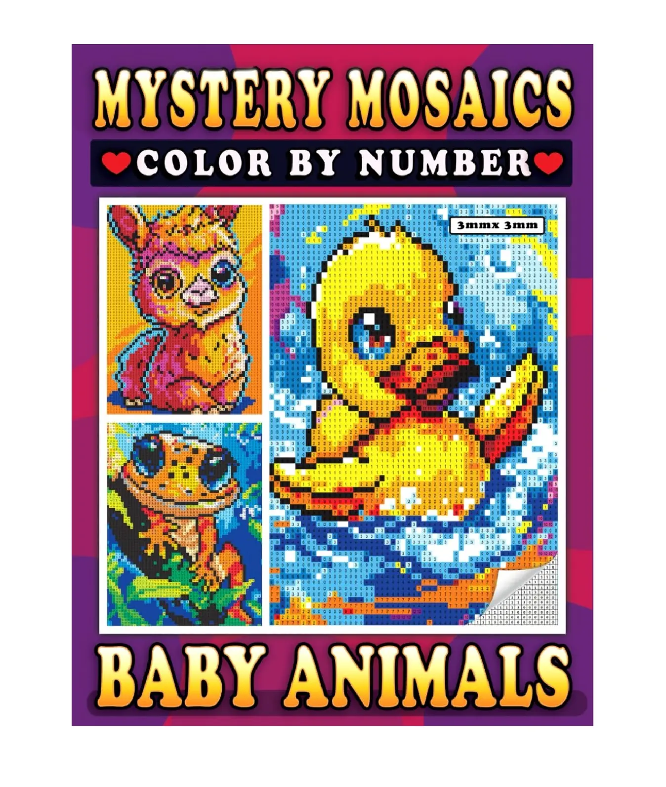 Mystery Mosaics Color By Number Baby Animals Activity Book: Pixel Puzzles, Color Quests for Adults, Art Puzzles Gift to Unlock Adorable Cubs, Furry Friends, Colorful Duck