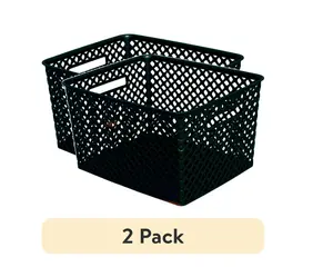 Large Black Decorative Storage Basket