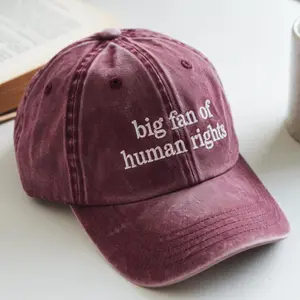 [Made-To-Order] Human Rights Embroidered Wash Cap, Activist Protest Hat