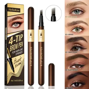 Eyebrow pencil, waterproof micro-sculpting eyebrow pencil, with a four-pronged tip for precise application, easily creates natural-looking eyebrows with defined strokes.  It's non-drying and long-lasting.