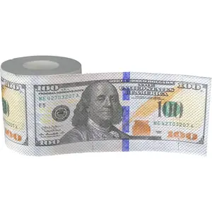 Iconikal 240-Sheet Gag Joke Money Toilet Paper, $100 Dollar Bill, 1 Roll