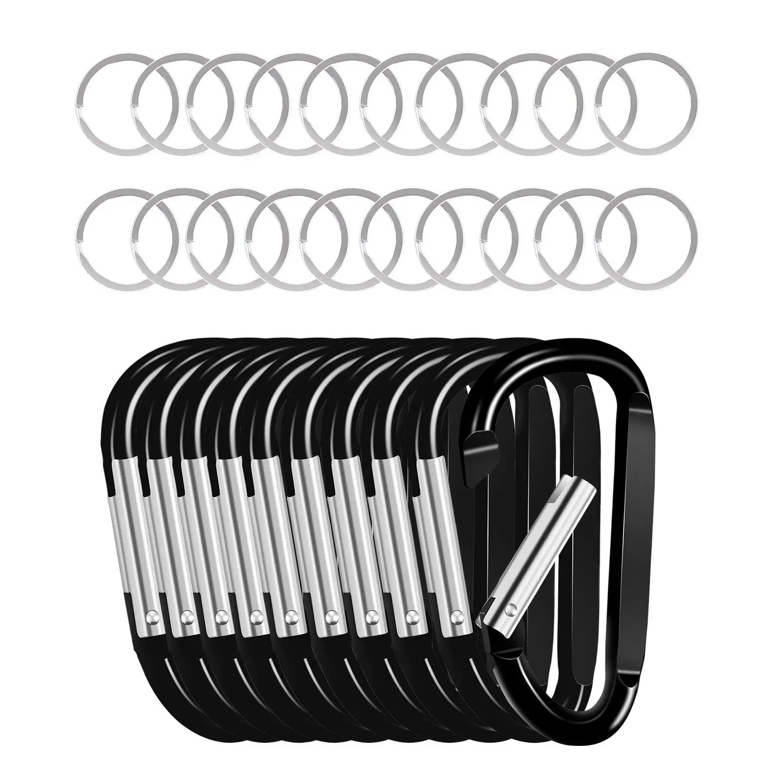 【Summerfinds】VEVOR Caribeaner Clip Spring Snap Hook Keyring Camping Sports Karabiner 10 PCS