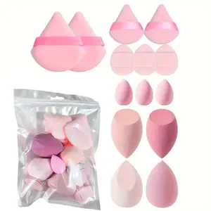 14-Piece Makeup Sponge Set Ultra-Soft Powder Puffs, Fine Texture Blending Sponges, Beauty Sponges, Long-Lasting Setting, Ideal for Flawless Application
