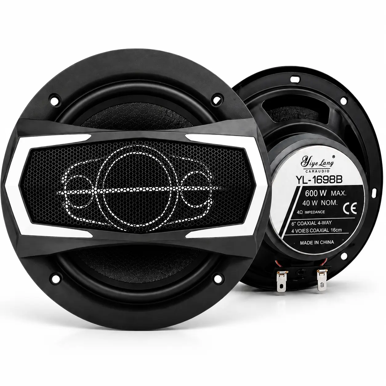 2026 6-Inch Car Door Speaker Pair, 600W Max Coaxial Stereo Speakers, Deep Bass & Clear Highs, Easy Plug & Play for Most Vehicles
