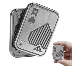 Magnetic Metal Fidget Slider Push-Cards 2 pc Stress Reliever - Stainless Steel Toy for Adults and Kids