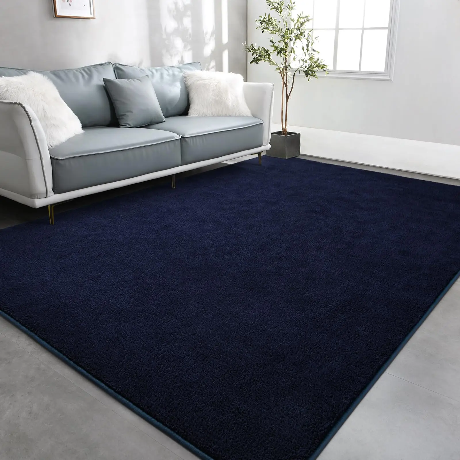 Ultra-Soft Modern Area Rugs - Fluffy, Furry Shaggy Fuzzy Soft Shaggy Rugs with Thick Memory Foam, Non-Slip Machine Washable Home Decor for Living Room, Bedroom, Sizes 4x6,5x7,5x8,6x9 ft, Colors Burgundy Red,White,Yellow,Black,Blue, Fluffy Rugs, Machine Wa