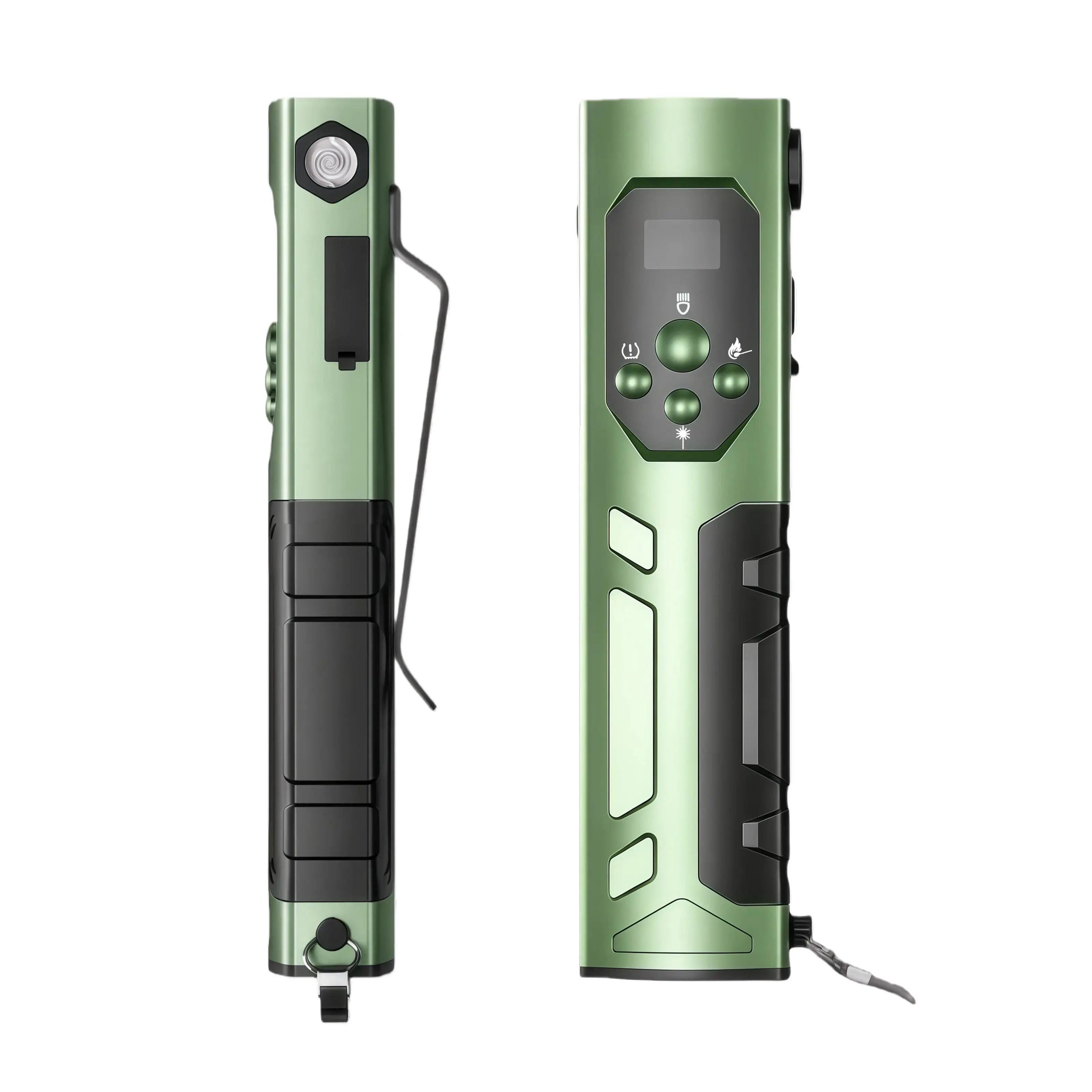 EDC Rechargeable Flashlight 1300LM with Magnetic Base, COB Work Light, Digital Display and Warning Light