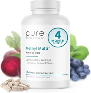 Methylated Multivitamin for Men and Women with Methyl B12 and Methylfolate Daily Energy and Immune Support Supplement Multivitamin Without Iron Non GMO Made in USA for Wellness High Potency Daily Nutrition Essential Vitamins Formula