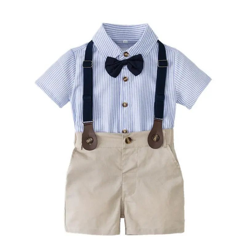 Children's School Uniform Summer Kindergarten Outfit Kids Class Uniform Performance Boys and Girls Shirt Clothing Set Short Sleeve Two-Piece Set