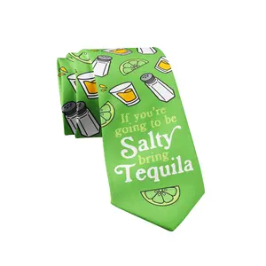 If You're Going to Be Salty Bring Tequila Tie Novelty Ties for Men Funny Neckties for Guys Funny Ties