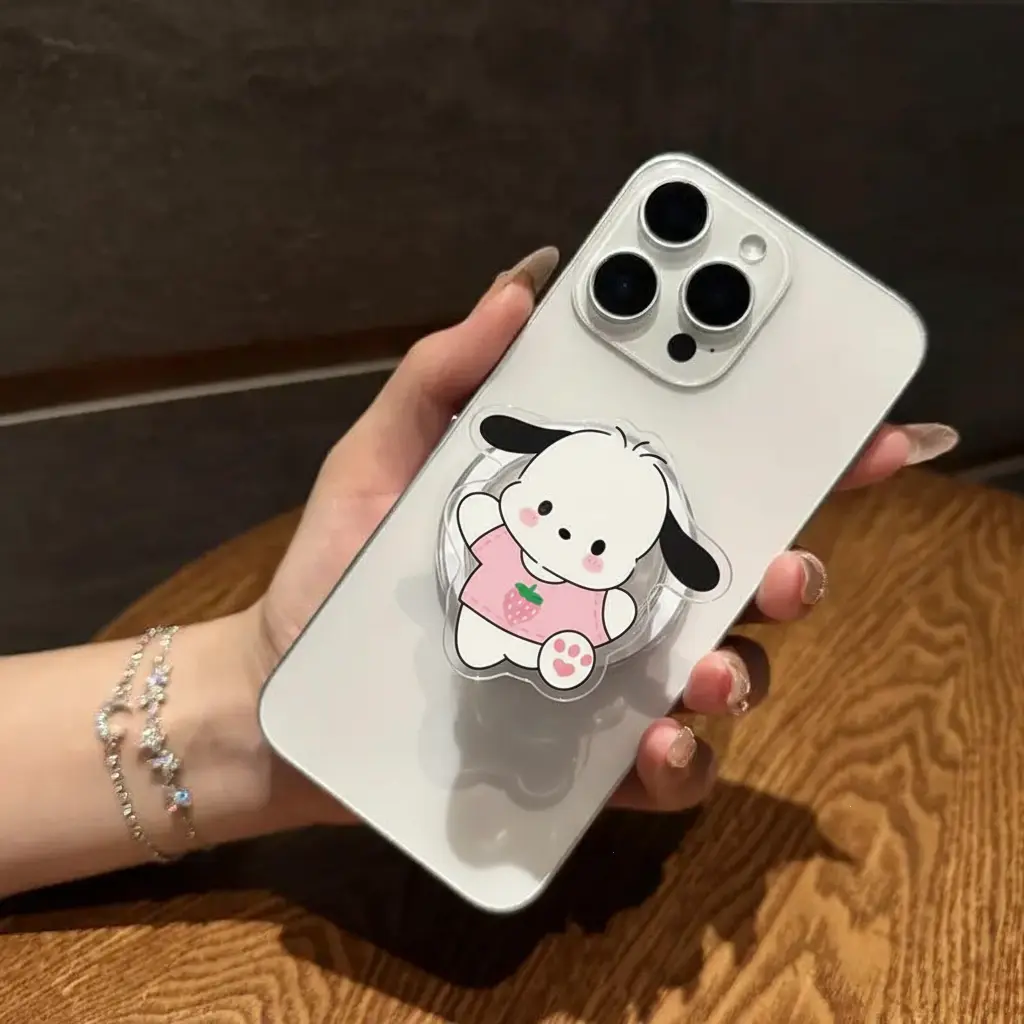 Cute Strawberry Pochaco MagSafe Phone Grip – Kawaii Dog Phone Holder – Adorable Aesthetic Gift