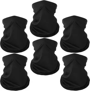6 Pack Neck Gaiter Face Cover Breathable Sun Protection Headwear for Men and Women