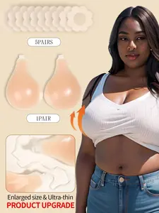 Women's silicone Smooth invisible spoon bra, with straps, non-slip, thickened, Casual, Medium, gathers small breasts, enhances cleavage, self-adhesive breast pads, suitable for camisoles, underwear, wedding dresses, evening gowns, reusable