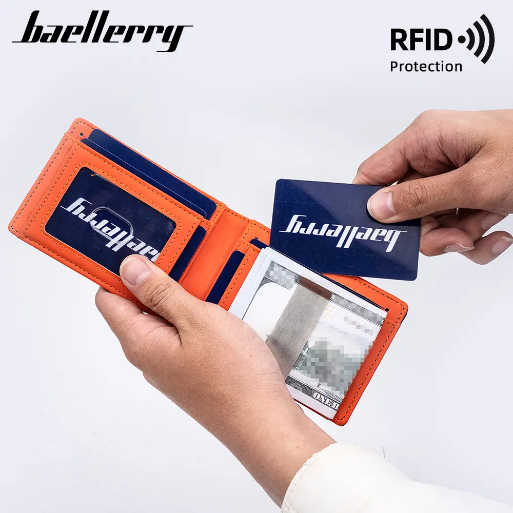 Baellerry Slim Card Holder for Men with 11 Card Slots Minimalist Leather Bifold Credit Card Holder RFID Blocking Carbon Fiber Card Wallet with Gift Box Duct Tape Wallets Black Trend Recto Verso