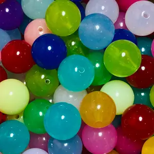 Jelly beads, 20mm, 19pcs, mix