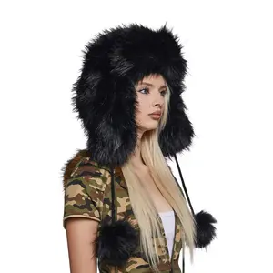 Popular Elite Faux Fur Hat - Black