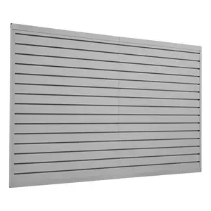 【Spotlight Day】VEVOR Slat Wall Paneling, 8 x 4 ft, PVC Garage Slatwall with Accessories, Grey Slat Wall Easy-to-Install Adjustable Slatwall Panel with Coupling Structure & DIY Cutting, Fits for Storage & Display