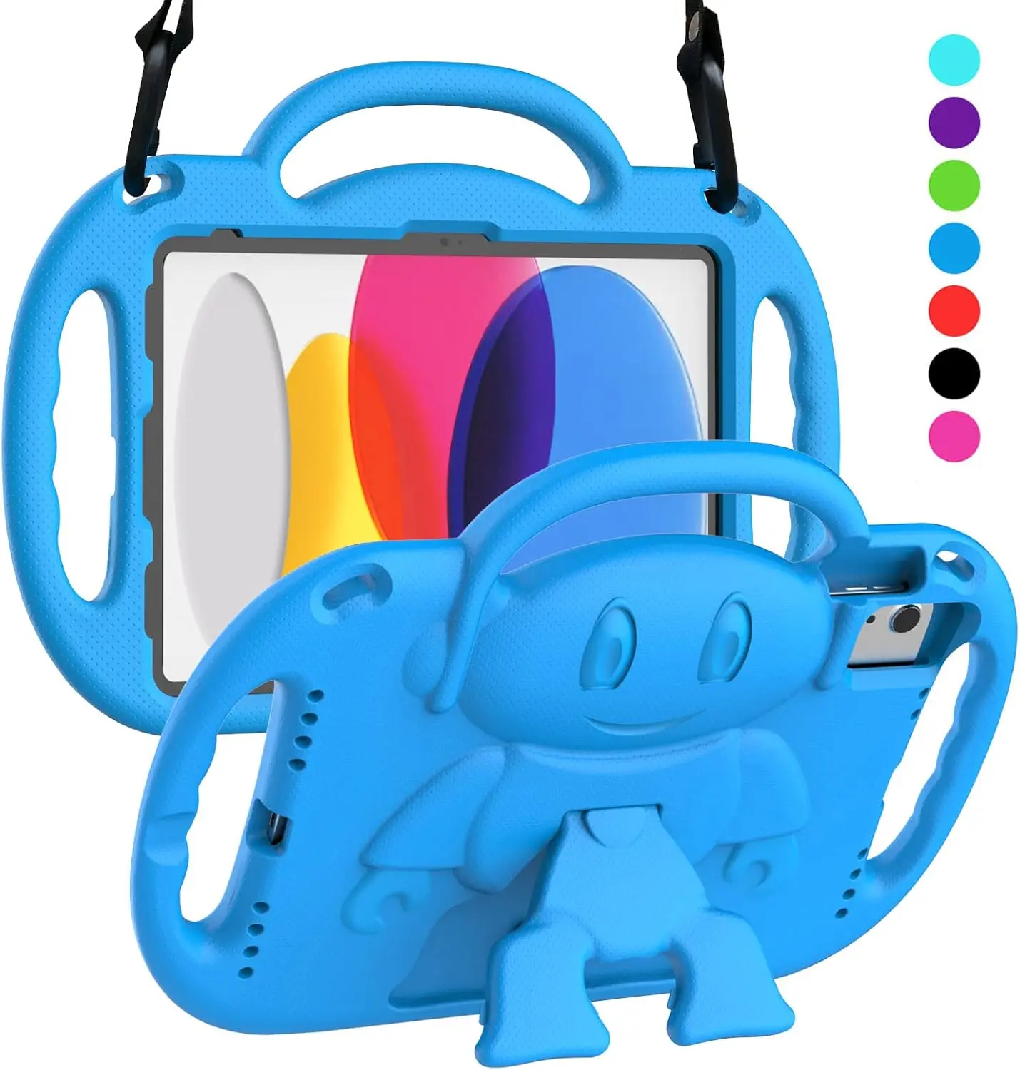 Durable Shockproof Tablet Case for New iPad 11th Gen (A16) 2025, 10th Generation 10.9" 2022, Air 11" 2025/2024, Air 5th/4th Gen & Pro 11, with Shoulder Strap, Handle & Stand, Blue