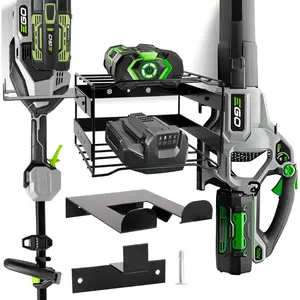 Power Tool Organizer Wall Mount - Heavy Duty Weed Eater Hanger for Garage Organization, Cuboid Garage Storage Rack for EGO Leaf Blower, Trimmer, Chainsaw, Edger, Battery, Charger, 180lbs Load Capacity