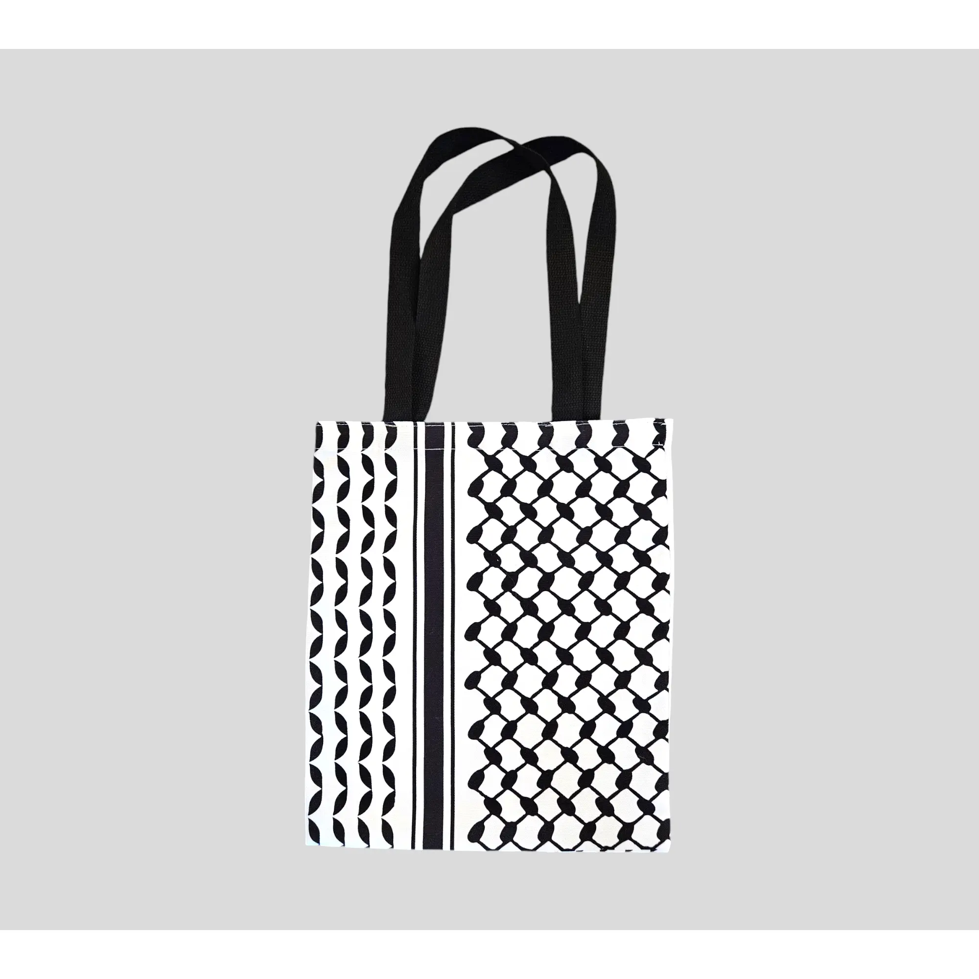 Keffiyeh Pattern Canvas Tote Bag – Double-Sided Design