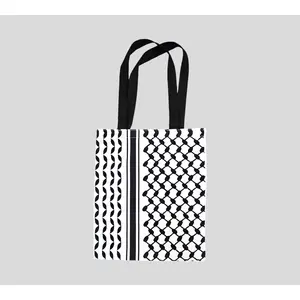 Keffiyeh Pattern Canvas Tote Bag – Double-Sided Design