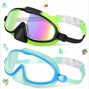 [Spring Shine] Vvinca Kids Pool Accessories - 2 Pcs Swim Goggles with Nose Cover, Wide View Anti-Fog UV Anti-Shatter Lens for Kids