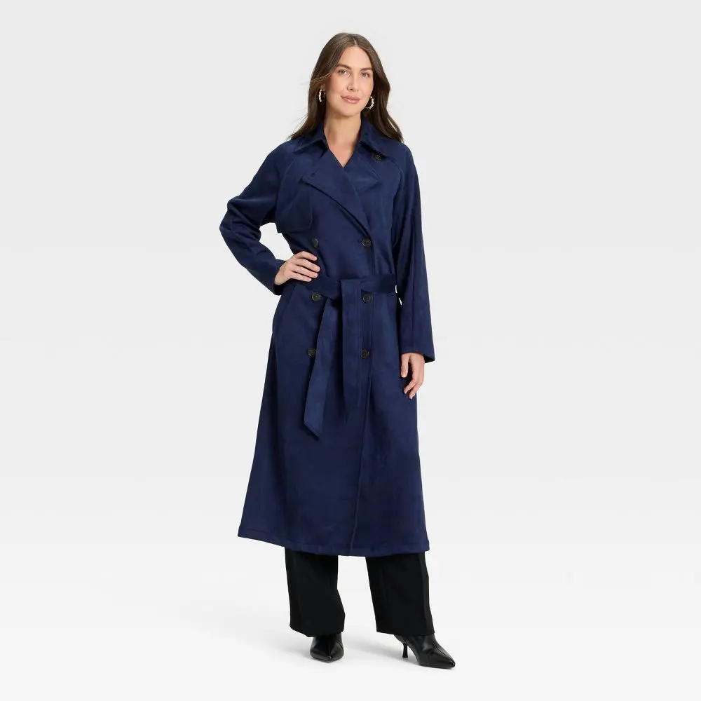 Women's Faux Suede Trench - A
