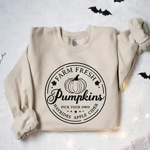 Farm Fresh Pumpkins Sweatshirt, Pumpkin Patch Crewneck, Cozy Fall Farmer Market Sweater, Autumn Hayrides & Apple Cider Pullover, Thanksgiving Gift
