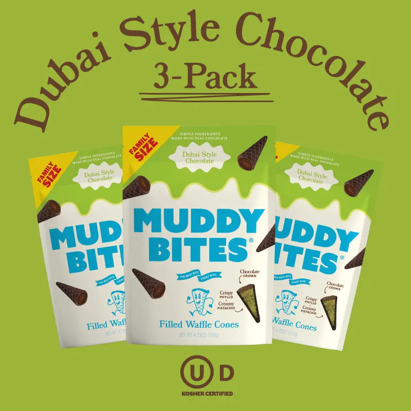 MUDDY BITES 3-PACK: Dubai Style Chocolate - 4.25oz