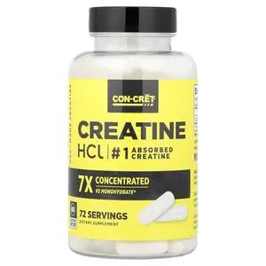 Con-Cret Creatine HCl, 72 Capsules (750 mg per Capsule)