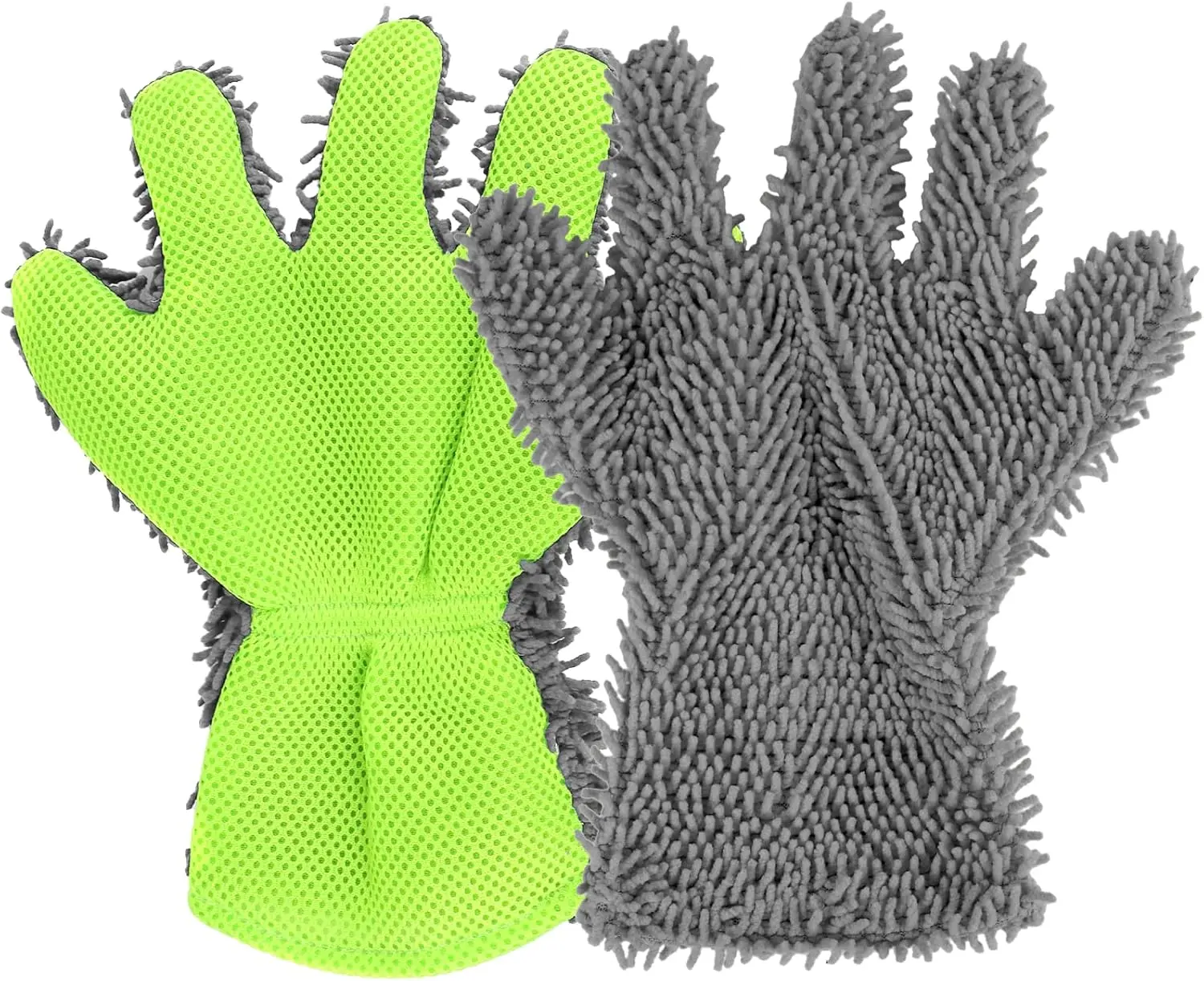 A Chenille microfiber car wash glove, 5-finger automatic dust removal glove, scratch resistant and lint free car wash glove, suitable for automotive details, trucks, and household cleaning gloves