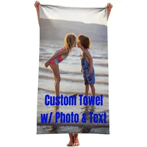 Custom Personalized Beach Towel - Cozy, Lightweight, Soft Silk Touch Velour, Customizable with Photos & Text, 30"x60", 1-Sided Printing, Suitable for Bath & Beach Use