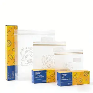 Food Storage Freezer Bags, Gallon Size, Stay-Open Design for Easy Filling, Durable & Leak-Resistant, Multi-Size Pack, 70 Count