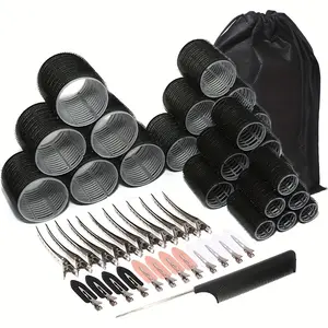 49-Piece Curling Iron Set & Hair Clips, No Heat Large Curls, Versatile Styling Tools, Heatless Root Volume Clip, Perfect for Various Looks, Hair Styling Kit
