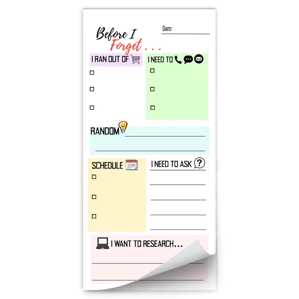 Magnetic ADHD Notepad Reminder Notepad, Office Stationery, Memory Support