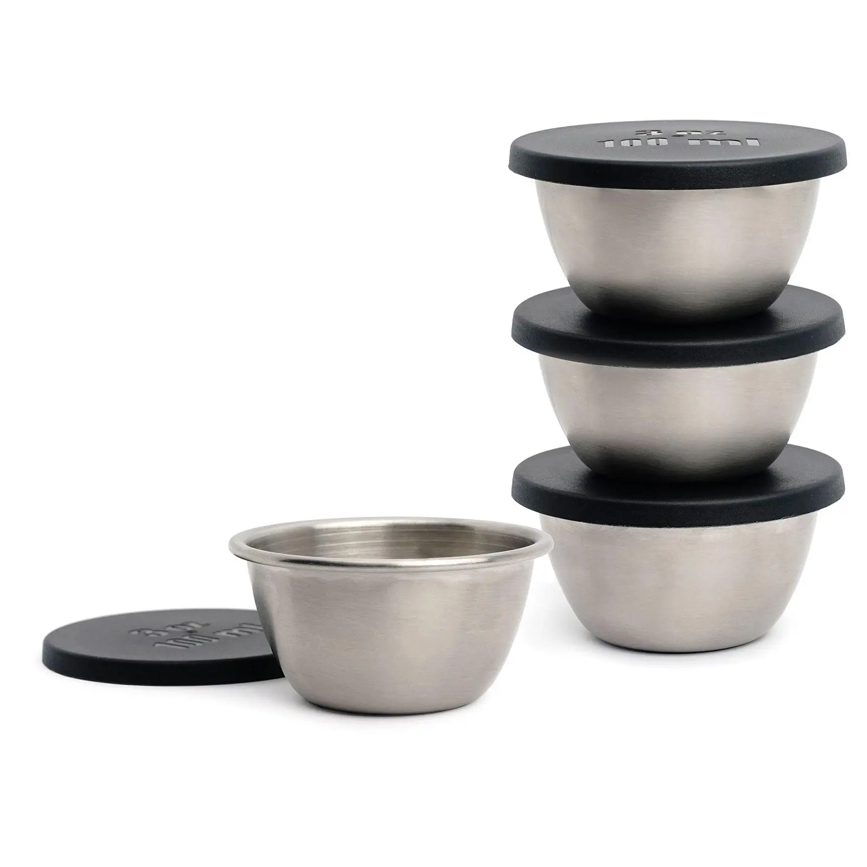 RSVP Set of 4 Condiment Cups With Lids