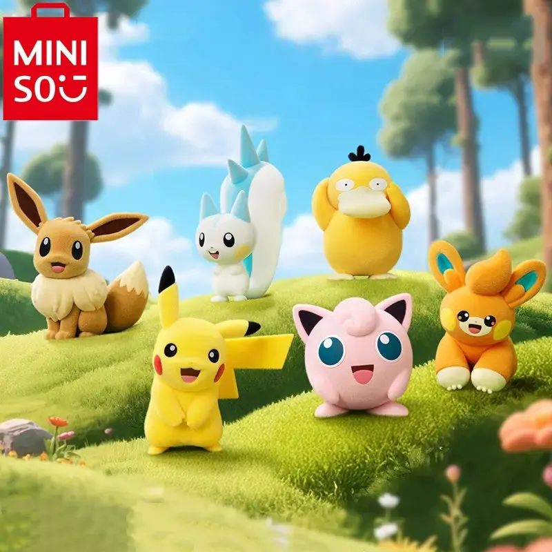 Miniso x Pokémon Flocked Figure Cute Collectible Figurine - Perfect Birthday & Holiday Gift for Friends & Anime Fans#Summervibes, Back To School