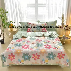 Ultra-Soft Summer Quilt Set, Multicolor Striped Pattern, Ideal for Home Bedroom Sofa Hotel, Quick-Cooling Air Conditioning Blanket, Lightweight Quilts, Bedspreads Coverlets Quilt