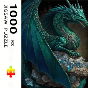 1000 Piece Dragon Theme Puzzle, Large Adult Family Interactive Toy, DIY Home Decor Brain Challenge, Holiday Scene, Perfect Gift