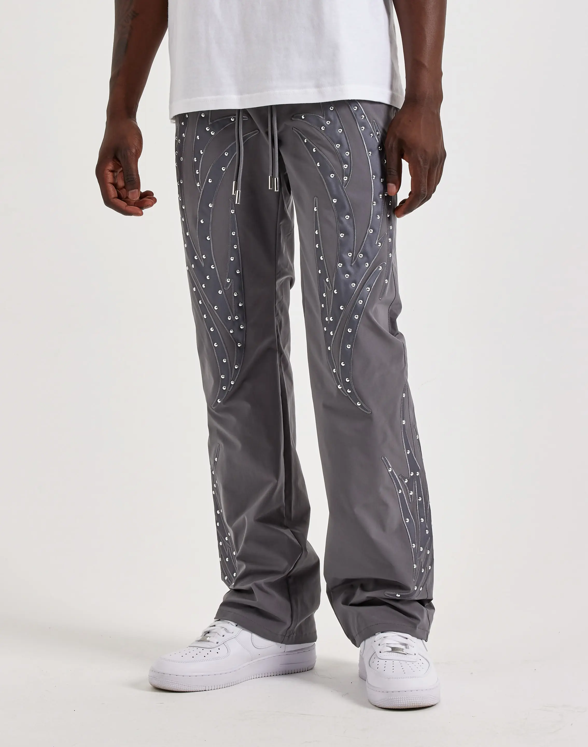 Mens Kloud 9 Nylon Stacked Flare Stud Pants