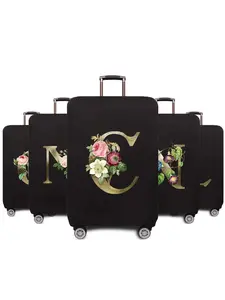 Letter Pattern Luggage Cover, Travel Luggage Protective Cover, Elastic Luggage Cover for 18-28 Inch Suitcase, Travel Accessories